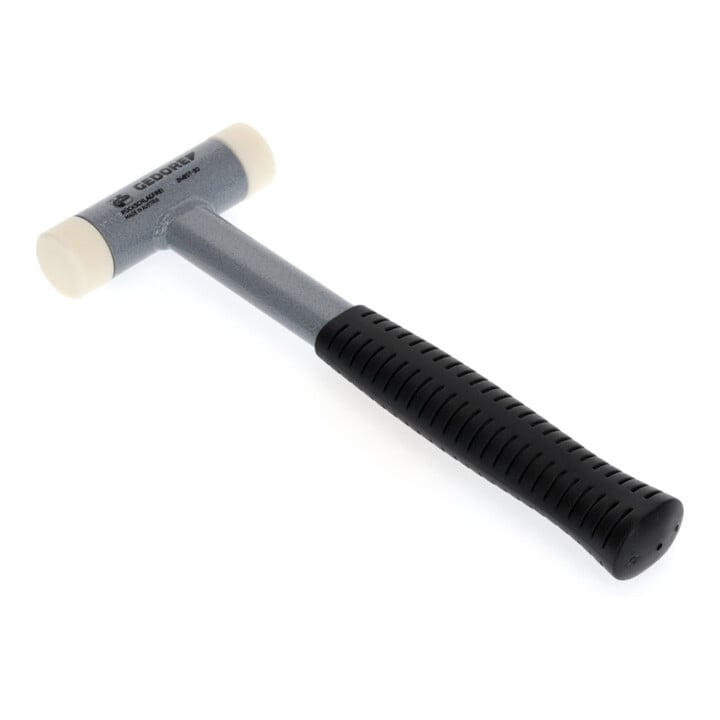 Gedore Rückschlagfreier Schonhammer, Ø 30 mm, Stahlrohrstiel, Austauschbare Polyamid-Köpfe