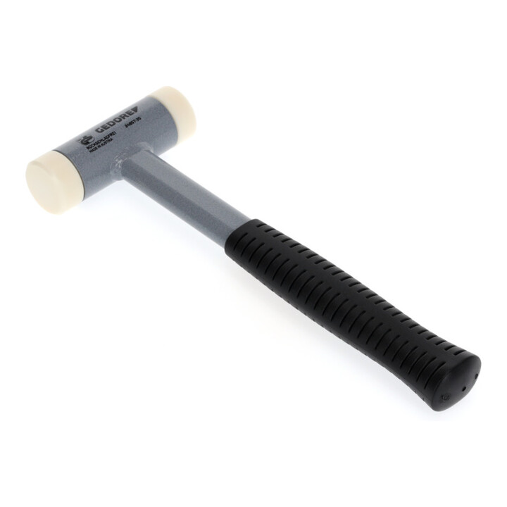 Gedore Rückschlagfreier Schonhammer, Ø 35 mm, Stahlrohrstiel, Austauschbare Polyamid-Köpfe