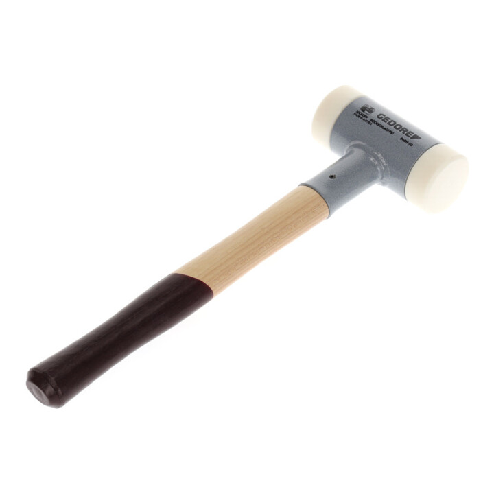Gedore Rückschlagfreier Schonhammer, Ø 50 mm, Hickorystiel, Austauschbare Polyamid-Köpfe