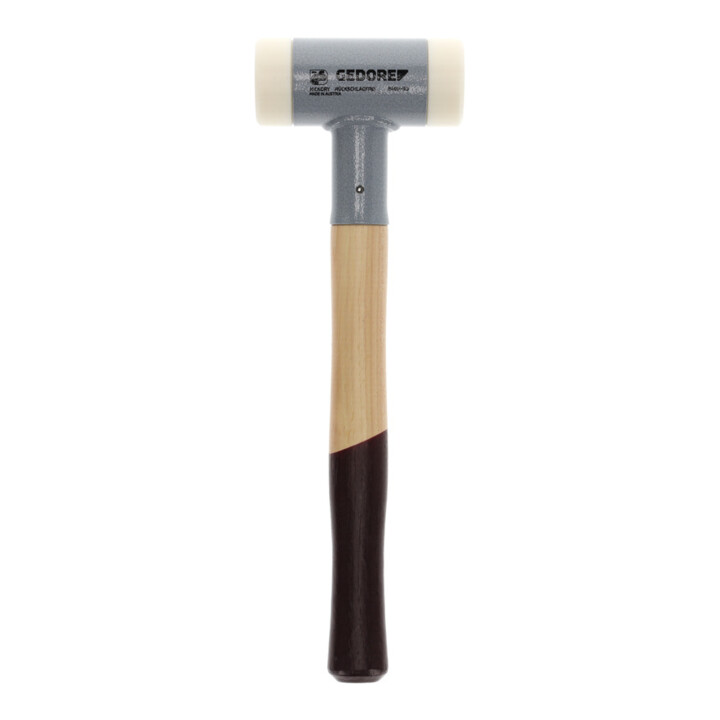 Gedore Rückschlagfreier Schonhammer, Ø 50 mm, Hickorystiel, Austauschbare Polyamid-Köpfe