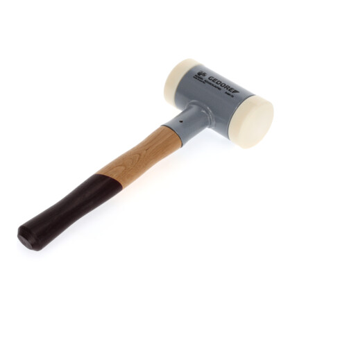 Gedore Rückschlagfreier Schonhammer, Ø 70 mm, Hickorystiel, Austauschbare Polyamid-Köpfe