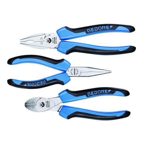 Gedore S 8003 JC Set pinze KBZ.SEITS.FLARU. 3K 3 pezzi