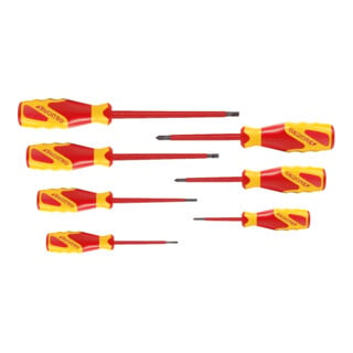 Gedore Schraubendreher-Satz, 7-teilig, Für Schlitz- und Kreuzschlitzschrauben, VDE Geprüft, Ergonomischer Griff