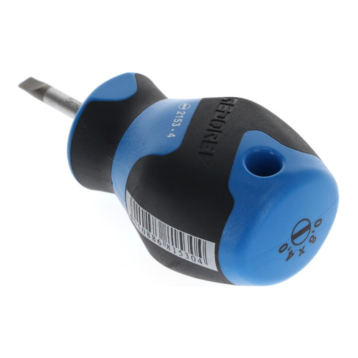 Gedore Schraubendreher Schlitz klein, Mini Schraubenzieher kurz, 3-Komponenten-Griff, Länge 81 mm, Werkzeug, 2153 4