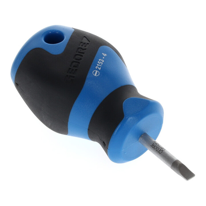 Gedore Schraubendreher Schlitz klein, Mini Schraubenzieher kurz, 3-Komponenten-Griff, Länge 81 mm, Werkzeug, 2153 4