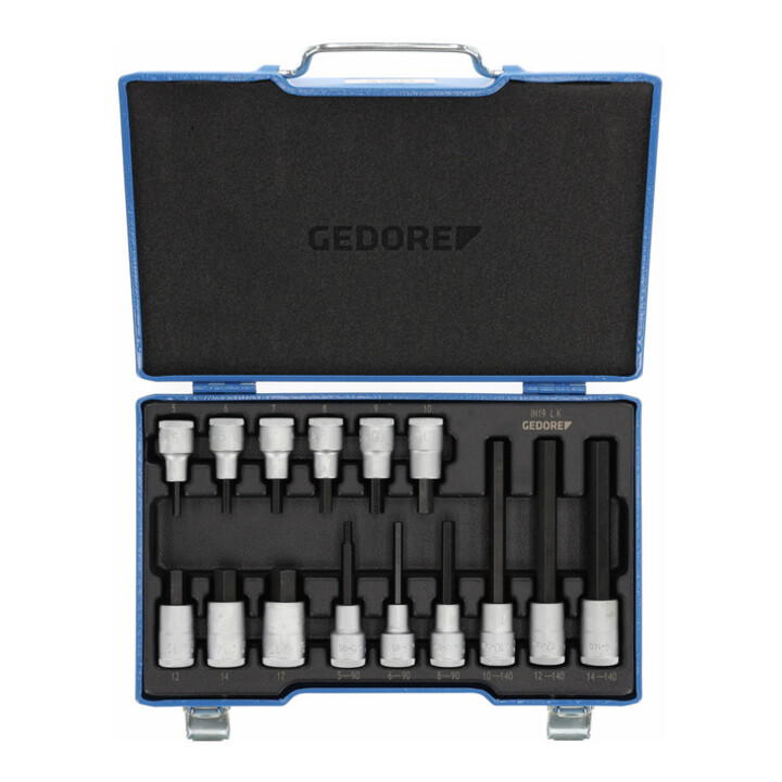Gedore schroevendraaierset 1/2" 15 delig inbus 5-17 mm