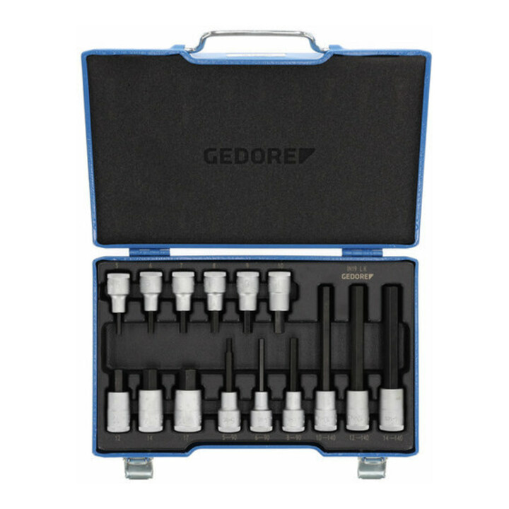 Gedore schroevendraaierset 1/2" 15 delig inbus 5-17 mm