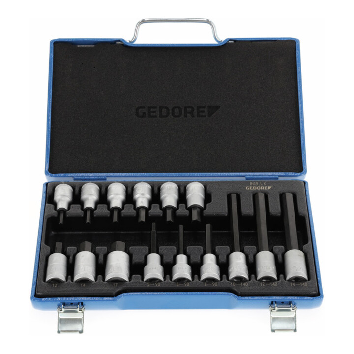 Gedore schroevendraaierset 1/2" 15 delig inbus 5-17 mm