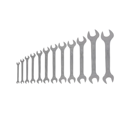 Gedore Set chiavi a bocca doppie, 12 pz, 6-34 mm, metrico, piatto, cromato opaco, 6-122 ISO