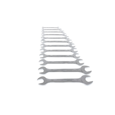 Gedore Set chiavi a bocca doppie, 12 pz, 6-34 mm, metrico, piatto, cromato opaco, 6-122 ISO
