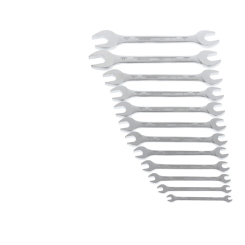 Gedore Set chiavi a bocca doppie, 12 pz, 6-34 mm, metrico, piatto, cromato opaco, 6-122 ISO