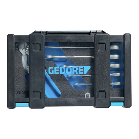 Gedore Set chiavi a cricchetto con chiave a pinza, 7 RA 183