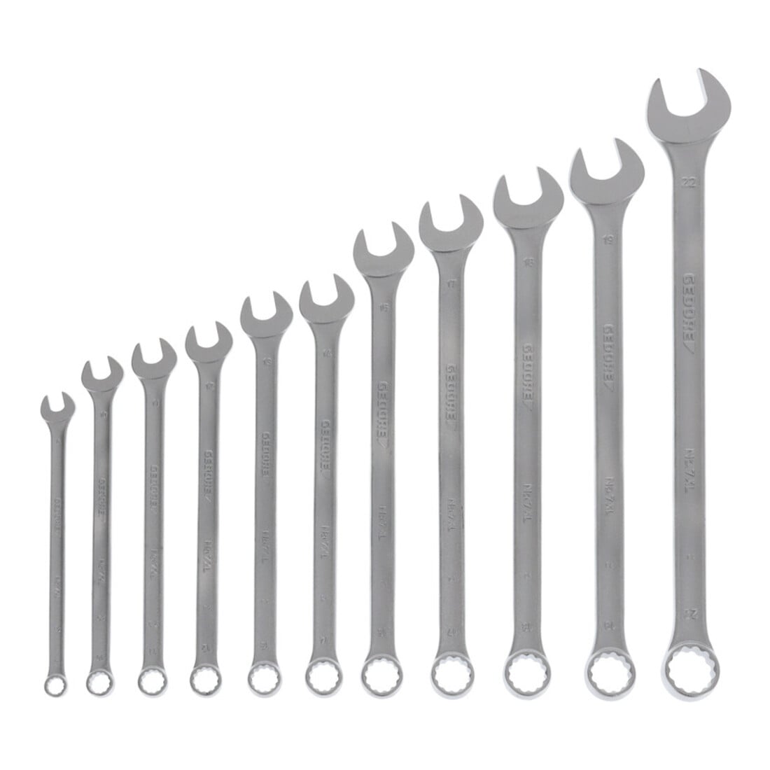 Gedore Set chiavi combinate, 11 pz, lunghe, SW 8-22 mm, angolate, 12 facce, profilo UD, Set chiavi 7 XL-0111