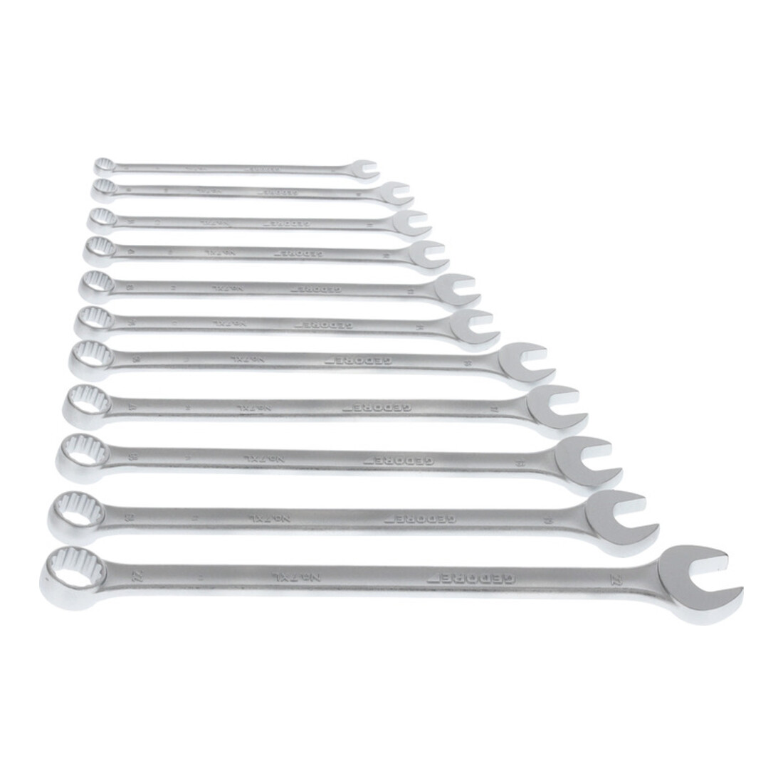 Gedore Set chiavi combinate, 11 pz, lunghe, SW 8-22 mm, angolate, 12 facce, profilo UD, Set chiavi 7 XL-0111