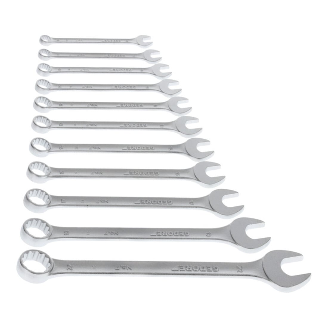 Gedore Set chiavi combinate a occhiello, 12 pz, 8-22 mm, 15° angolato, 12 facce, profilo UD, 7-011