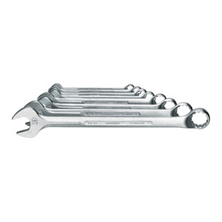 Gedore Set chiavi combinate a occhiello, 8 pezzi, SW 8-19 mm, piegate, 12 lati, profilo UD, set chiavi, 1 B-080
