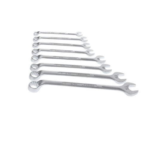 Gedore Set chiavi combinate a occhiello, 8 pezzi, SW 8-19 mm, piegate, 12 lati, profilo UD, set chiavi, 1 B-080