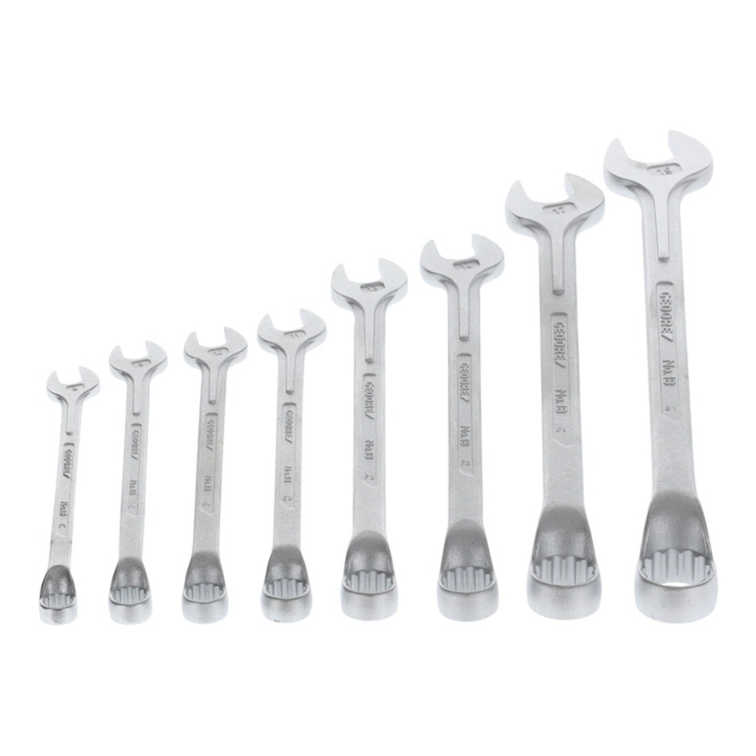 Gedore Set chiavi combinate a occhiello, 8 pezzi, SW 8-19 mm, piegate, 12 lati, profilo UD, set chiavi, 1 B-080