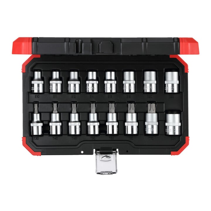 Gedore Set d'embouts de tournevis 1/2" T30-T70 E10-E24 16 pièces GedoreRED