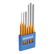Gedore Set di cacciacotter con supporto in PVC, 6 pezzi, forma lunga, acciaio/verniciato, argento/rame-1