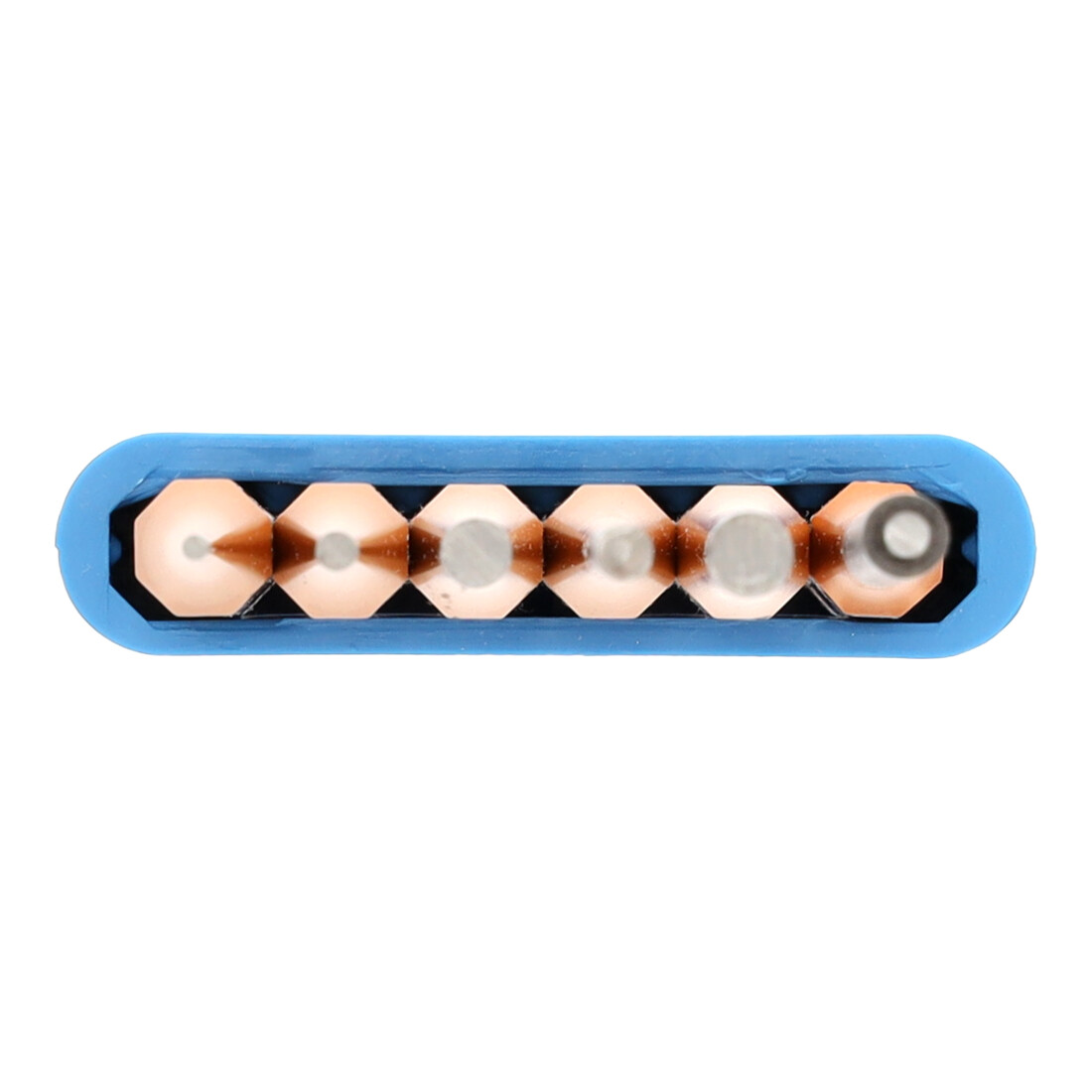 Gedore Set di cacciacotter con supporto in PVC, 6 pezzi, forma lunga, acciaio/verniciato, argento/rame
