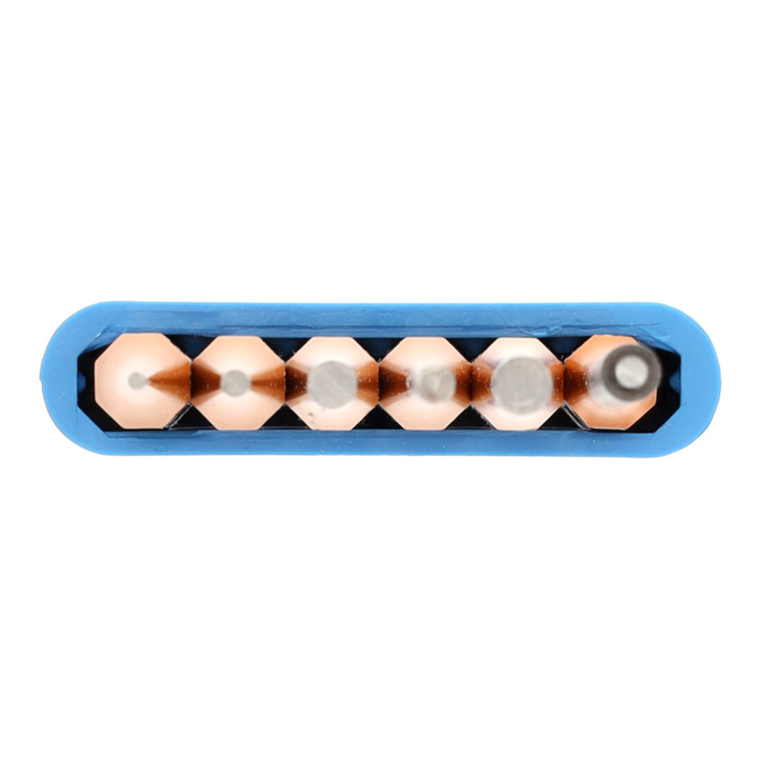 Gedore Set di cacciacotter con supporto in PVC, 6 pezzi, forma lunga, acciaio/verniciato, argento/rame