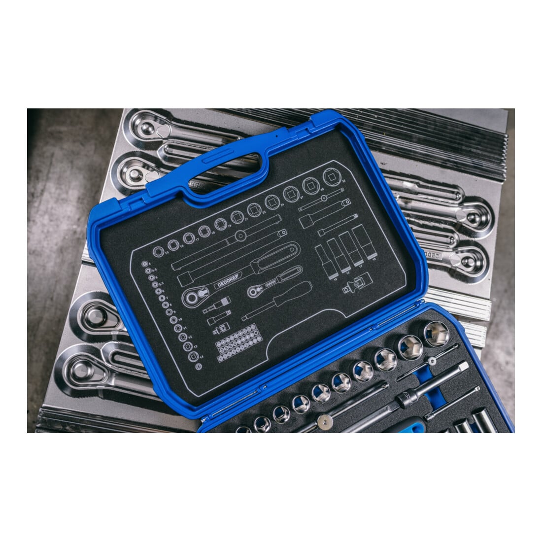 Gedore Set di chiavi a bussola 1/4"+1/2" 19 BMC 20, 69pz.