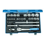 Gedore Set di chiavi a bussola, 28 pz, 6/12 facce, 1/2", 10-36mm, attrezzi, cricchetto con leva, per auto, D19 VMU 10