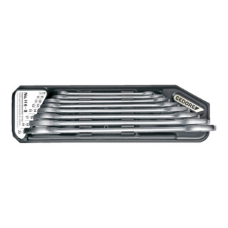 Gedore Set di chiavi a doppia bocca H6-8 in supporto, 8 pezzi, 6-22 mm