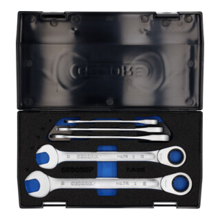 Gedore Set di chiavi a forchetta con cricchetto 7 R-005, 5pz., 8-19mm