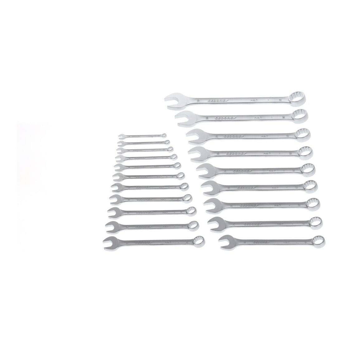 Gedore Set di chiavi combinate 7-020, 20pz. piegate a 15°, poligonali, 8-32mm