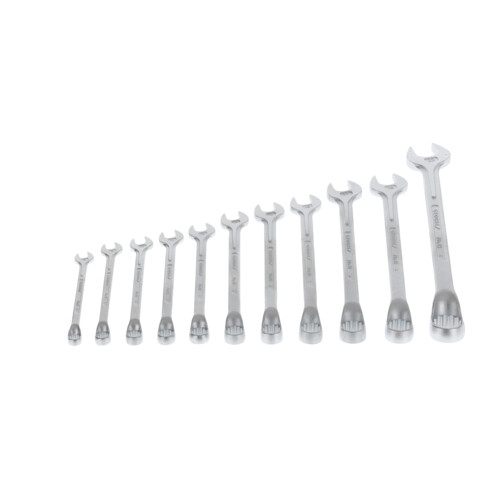 Gedore Set di chiavi combinate a occhiello, 11 pezzi, SW 8-22 mm, piegate, 12 punte, profilo UD, set di chiavi, 1 B-011