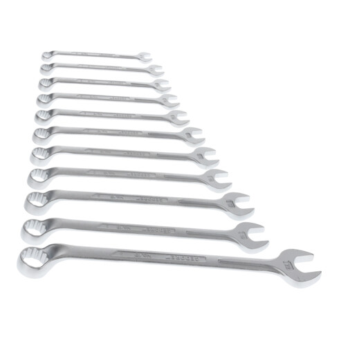 Gedore Set di chiavi combinate a occhiello, 11 pezzi, SW 8-22 mm, piegate, 12 punte, profilo UD, set di chiavi, 1 B-011
