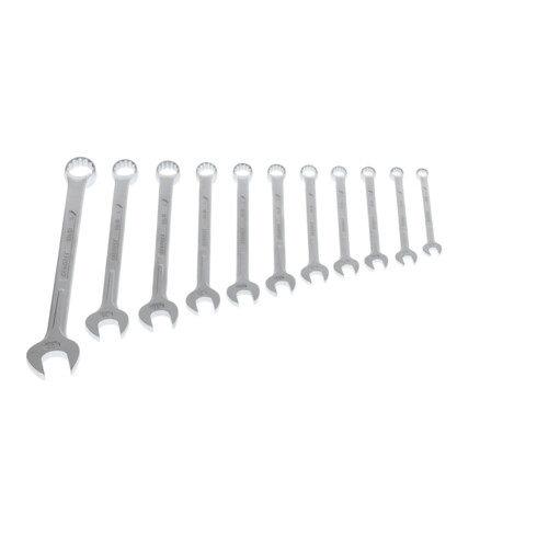 Gedore Set di chiavi combinate a occhiello, 11 pezzi, SW 8-22 mm, piegate, 12 punte, profilo UD, set di chiavi, 1 B-011