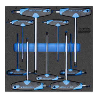 Gedore Set di chiavi maschio, piegate, 1500 CT2-DT 2142, in modulo Check Tool