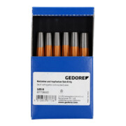 Gedore Set di estrattori e battitori per rivetti, 6 pezzi, temprato, con supporto in PVC, 125 B-4