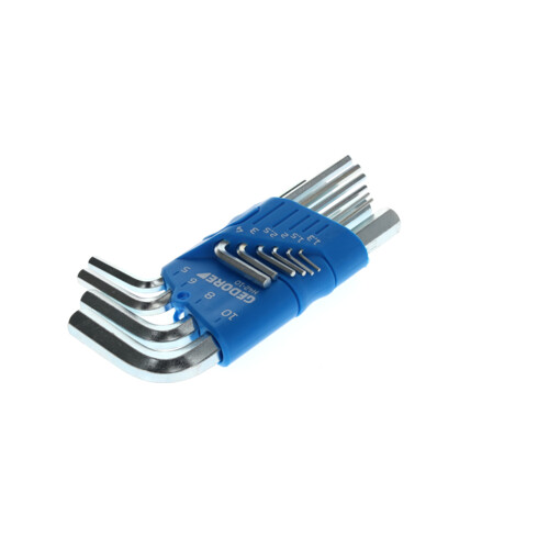Gedore Set hoekige schroevendraaiers 10-delig, voor inbusbouten, met houder, SW 1,3-10 mm, H 42-10