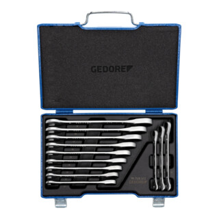 Gedore set steeksleutels met ringratel 12 delig 8-19 mm