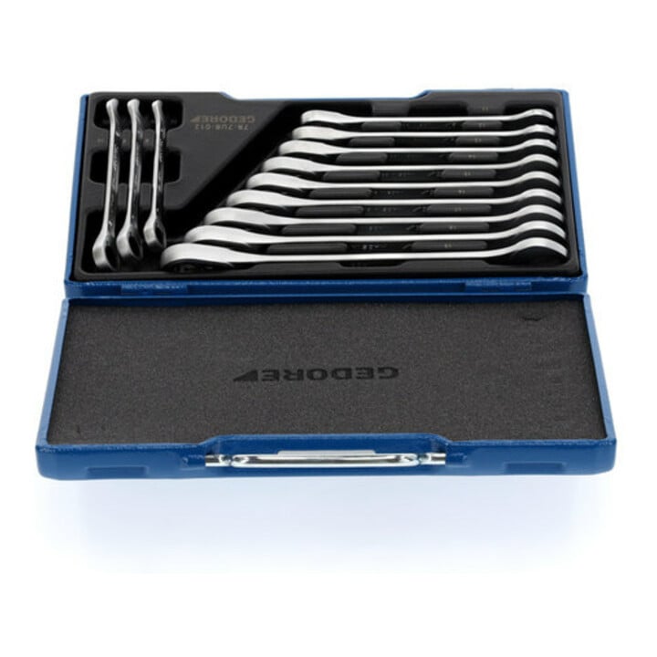 Gedore set steeksleutels met ringratel 12 delig 8-19 mm