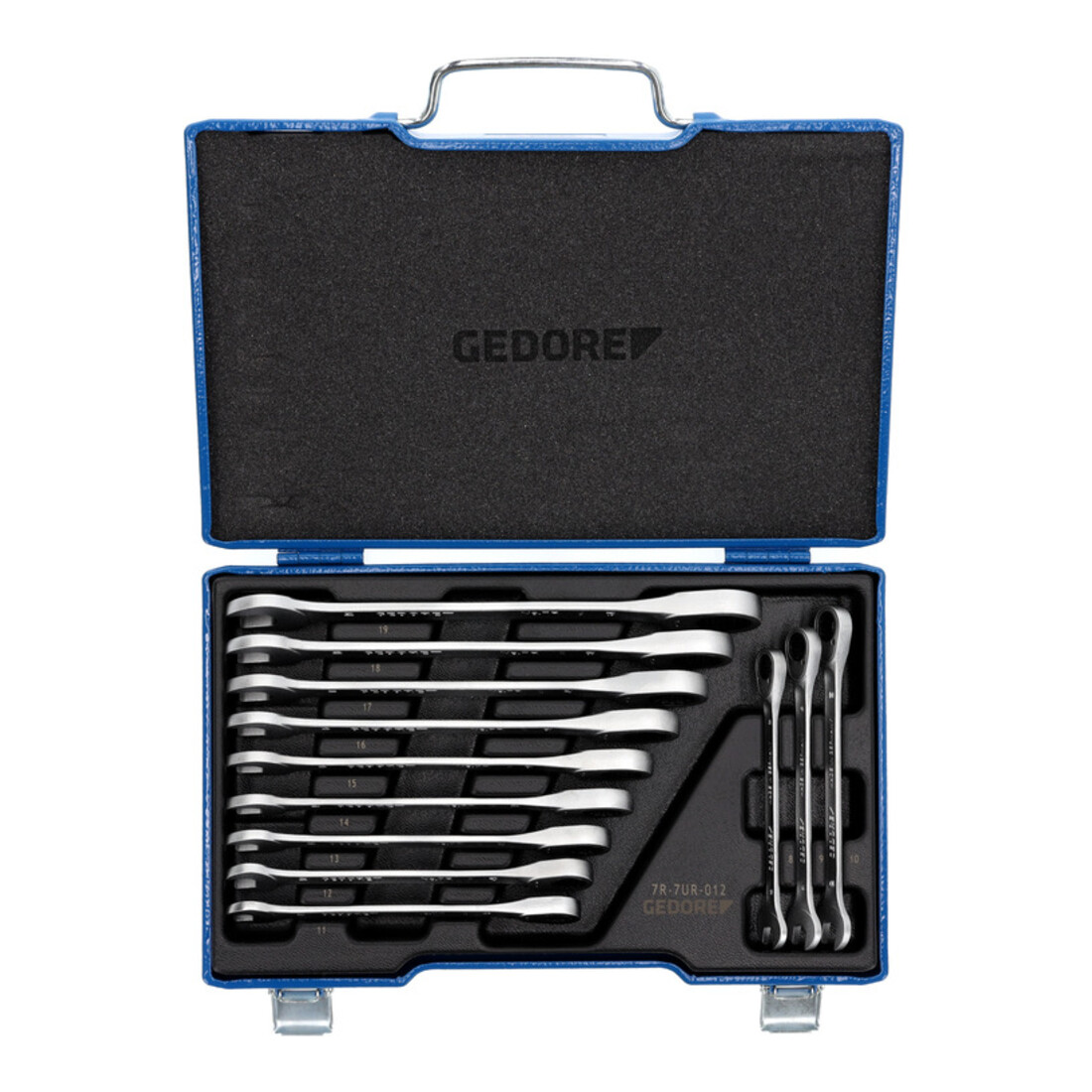 Gedore set steeksleutels met ringratel 12 delig 8-19 mm