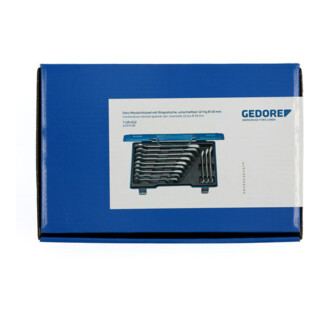 Gedore set steeksleutels met ringratel, omkeerbaar 12 st 8-19 mm
