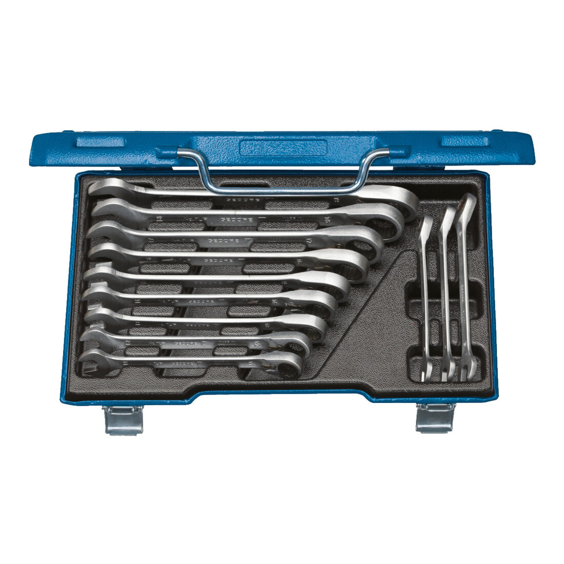 Gedore set steeksleutels met ringratel, omkeerbaar 12 st 8-19 mm