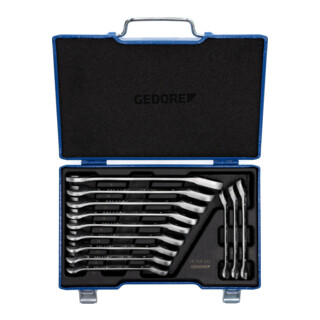 Gedore set steeksleutels met ringratel, omkeerbaar 12 st 8-19 mm