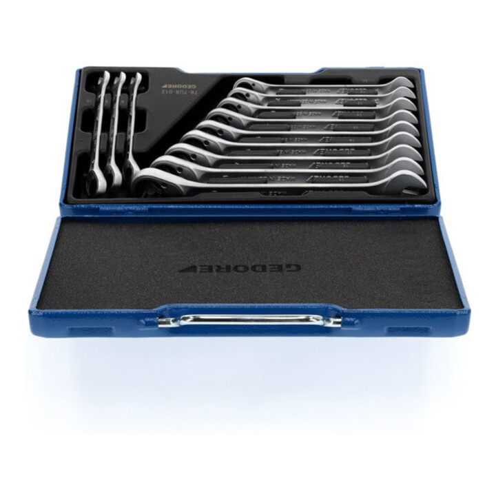 Gedore set steeksleutels met ringratel, omkeerbaar 12 st 8-19 mm