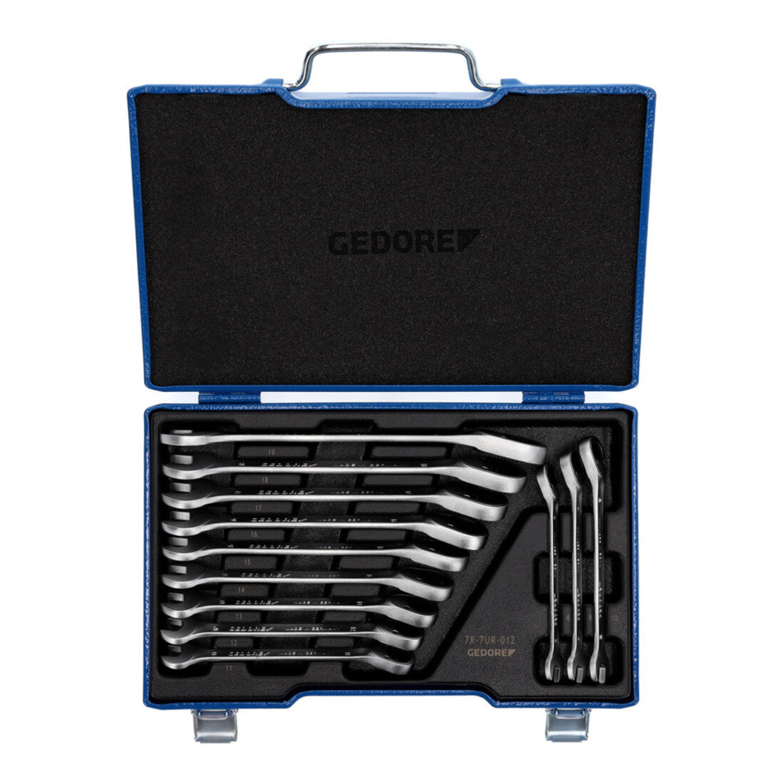 Gedore set steeksleutels met ringratel, omkeerbaar 12 st 8-19 mm