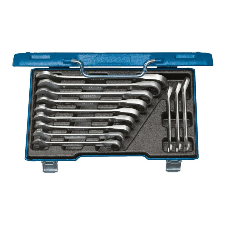 Gedore set steeksleutels met ringratel, omkeerbaar 12 st 8-19 mm