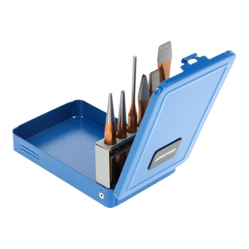 Gedore Set utensili 6 pezzi, completo, in valigetta metallica, scalpelli, punte, cacciaviti, utensile 106 D