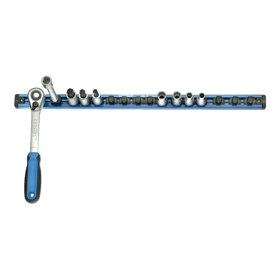 Gedore SL 1916 Barra portautensili 1/2" magnetica, 580 mm, 16 posti
