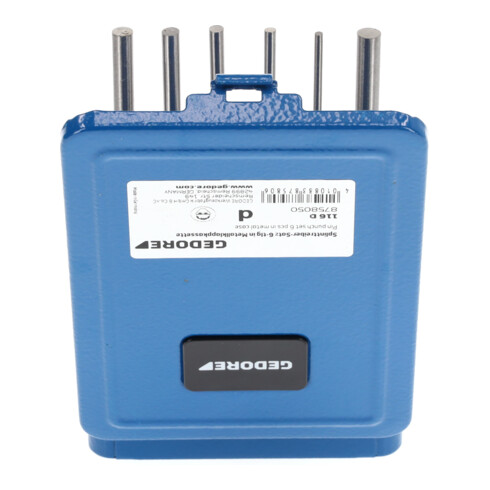 Gedore Splinttreiber-Satz inkl. Metallklappkassette, 6-teilig, Stahl/Lackierung, Silber/Blau