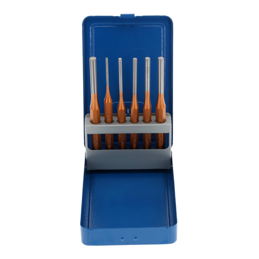 Gedore Splinttreiber-Satz inkl. Metallklappkassette, 6-teilig, Stahl/Lackierung, Silber/Blau